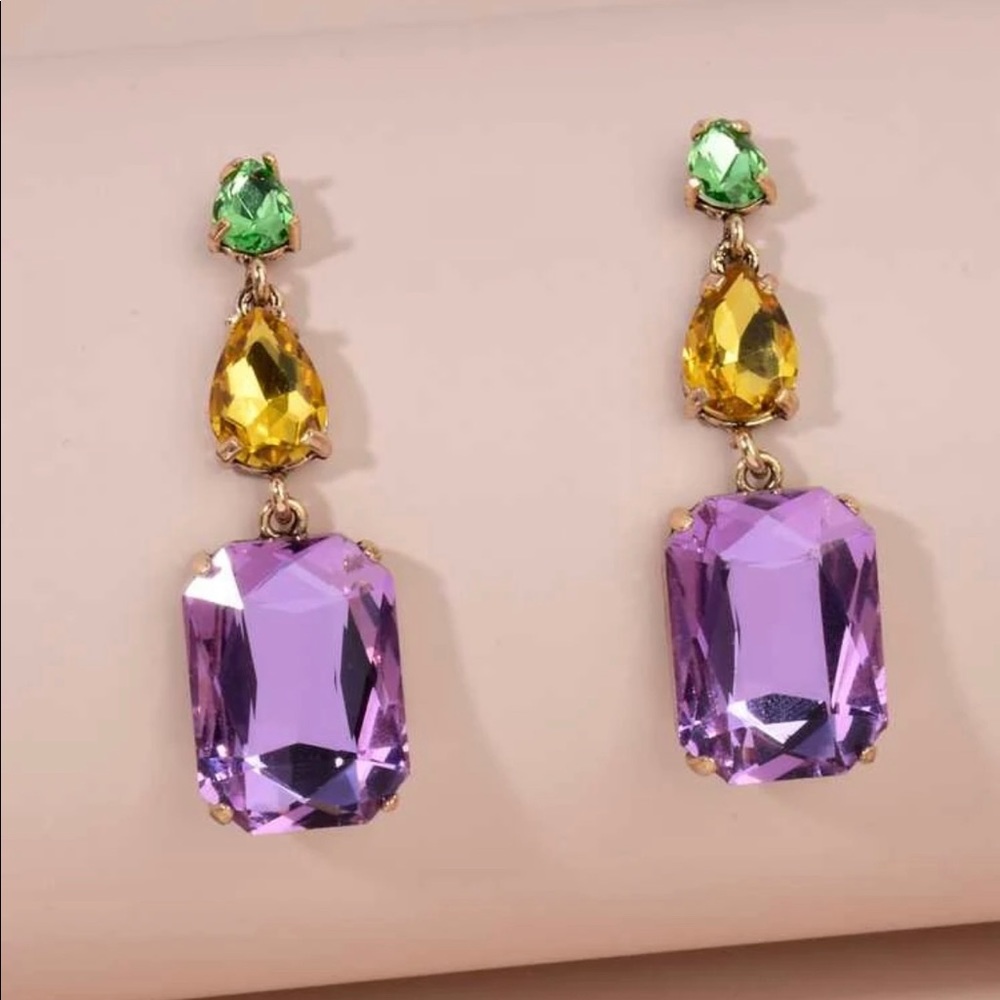 Mardi Gras Earrings - Picture 3 of 3